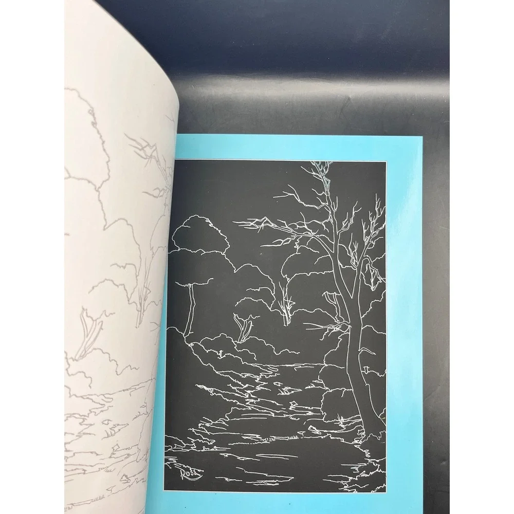 Bob Ross‎ Scratch Artist Book 16 Happy Little Paintings Scratch Art 2022 As Is